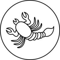 Skorpion Tierkreis Zeichen im schwarz Linie Kunst. vektor