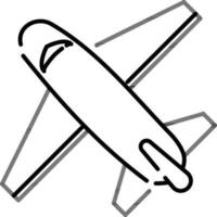 Flugzeug Symbol im schwarz Linie Kunst. vektor