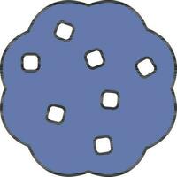 Blau und Weiß Farbe Kekse Symbol im eben Stil. vektor