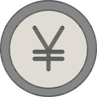 grau Yen Münze Symbol im eben Stil. vektor