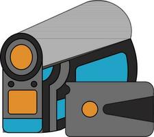 grå och orange manuell video kamera. vektor