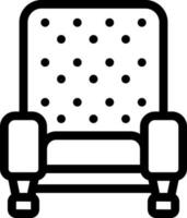 isoliert Sofa Stuhl Symbol im dünn Linie Kunst. vektor
