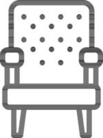 schwarz Linie Kunst Illustration von Sofa Stuhl Symbol. vektor