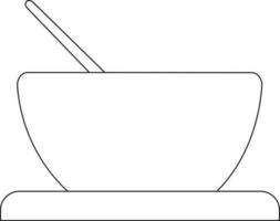 schwarz Linie Kunst Löffel im Schüssel. vektor
