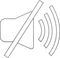 schwarz Linie Kunst Illustration von Audio- Lautsprecher stumm. vektor