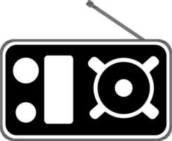 retro radio tecken eller symbol för musik. vektor