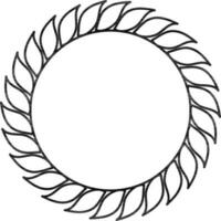dekorativ Kreis gestalten Symbol im schwarz Linie Kunst. vektor