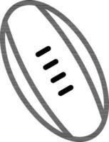 amerikan fotboll eller rugby boll i svart översikt. vektor