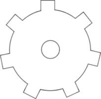 kugghjul eller miljö ikon i svart översikt. vektor