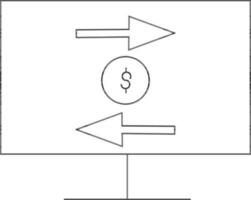 online Geld Transaktion im Desktop Symbol. vektor