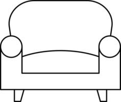 Illustration von modern Sofa Symbol im schwarz Linie Kunst. vektor