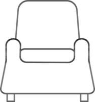 Illustration von Sofa Symbol im schwarz Linie Kunst. vektor