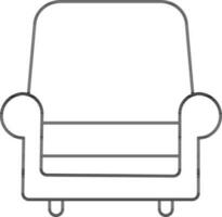 Sofa Symbol im schwarz Linie Kunst. vektor