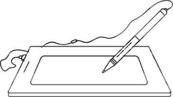 penna läsplatta i svart linje konst. vektor