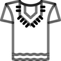 afrikanisch Hemd Symbol im schwarz Linie Kunst. vektor
