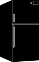 illustration av svart kylskåp. vektor