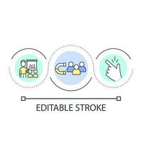 främja mentorskap program slinga begrepp ikon. ny mentorer och adepter engagemang abstrakt aning tunn linje illustration. utvecklande talanger. isolerat översikt teckning. redigerbar stroke vektor