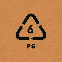 ps 6 Plastik recyceln Symbol Symbol Vektor