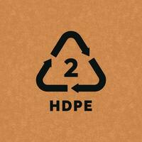 hdpe 2 plast återvinna symbol ikon vektor