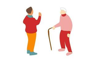isometrisk vektor illustrationer terar äldre män och kvinnor. perfekt för sjukvård, livsstil, och rekreation mönster