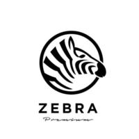 premium zebra huvud vektor logo ikon design