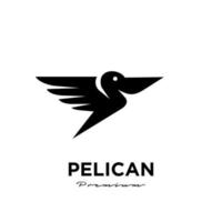 svart pelikan logo ikon vektor illustration design