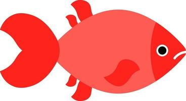 röd tecknad serie fisk ikon på vit bakgrund. vektor