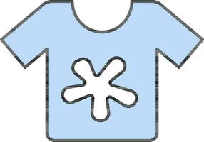 schmutzig T-Shirt Symbol im Blau und Weiß Farbe. vektor