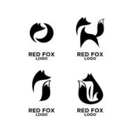 premium uppsättning samling svart räv vektor ikon logotyp illustration design