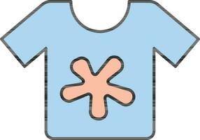 schmutzig T-Shirt Symbol im Blau und Pfirsich Farbe. vektor