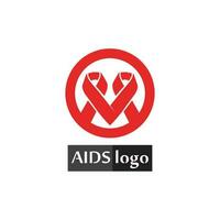 Aids Ribbon Logo und World Aids Day Vektordesign vektor