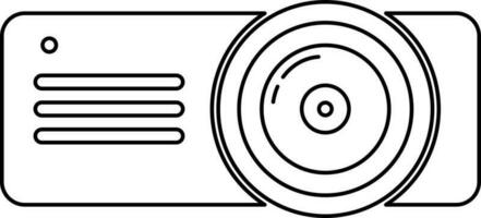 svart linje konst illustration av en kamera. vektor