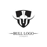 bull horn och buffalo logotyp och symboler mall ikoner app vektor