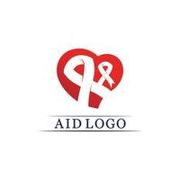 Aids Ribbon Logo und World Aids Day Vektordesign vektor