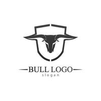 bull horn och buffalo logotyp och symboler mall ikoner app vektor