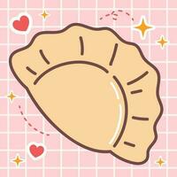 kawaii Essen von asiatisch Knödel dimsum. Vektor Hand gezeichnet süß Karikatur Illustration Logo Symbol. Japan Anime, Manga Stil Konzept Design