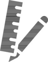 Bleistift und Lineal Symbol im eben Stil. vektor
