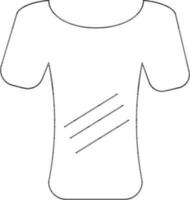 Illustration von T-Shirt Symbol im schwarz Linie Kunst. vektor
