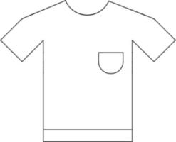 Linie Kunst T-Shirt oder Jersey Symbol. vektor