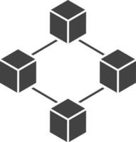 Blockchain Symbol oder Symbol im grau und Weiß Farbe. vektor