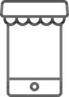 E-Shop im Smartphone Symbol. Linie Kunst Zeichen oder Symbol. vektor