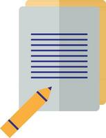 anteckningsbok ikon med penna i halv skugga för skrivande. vektor