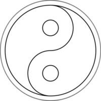 taoism eller Yin Yang ikon i svart linje konst. vektor