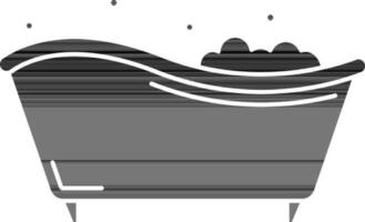 Badewanne Symbol oder Symbol im schwarz und Weiß Farbe. vektor