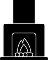 platt stil skorsten eller öppen spis ikon i svart och vit Färg. vektor