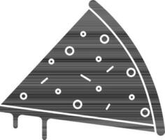 pizza skiva ikon i svart och vit Färg. vektor