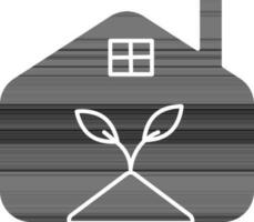 platt stil växthus ikon i svart och vit Färg. vektor