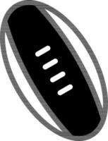 fotboll eller rugby ikon i svart och vit Färg. vektor