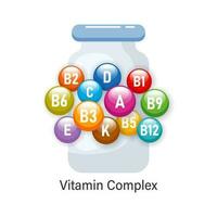 friska näring vitamin komplex. illustration av vitamin ikoner, uppsättning. de begrepp av medicin och sjukvård. vektor
