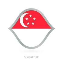 Singapur National Mannschaft Flagge im Stil zum International Basketball Wettbewerbe. vektor